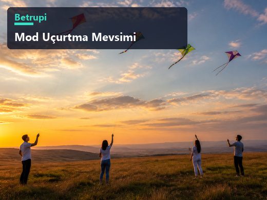 Uçurtma Mevsimi modunda rüzgâr yönü göstergesi ve yükselen uçurtmalar